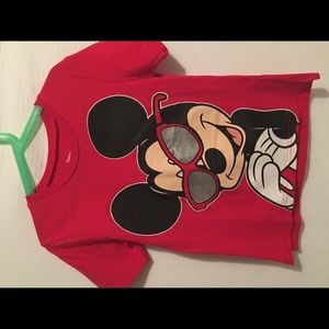 Mickey Mouse Cool Dude T-shirt Red Disney Junior Minnie School Kids Sz Small 6